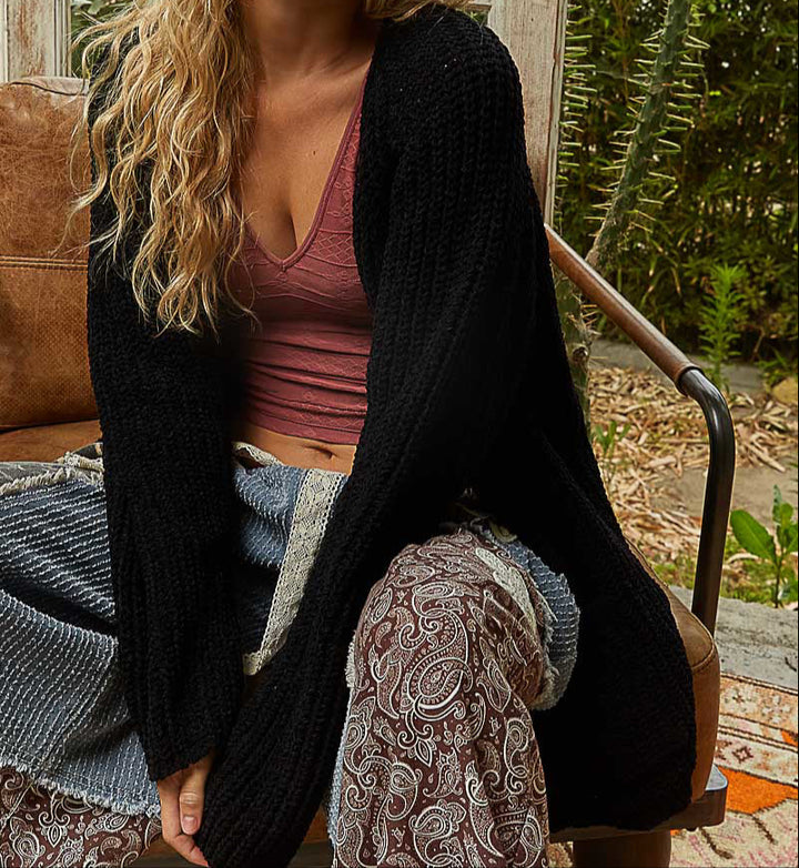 Long Sleeve Relaxed Open Cardigan