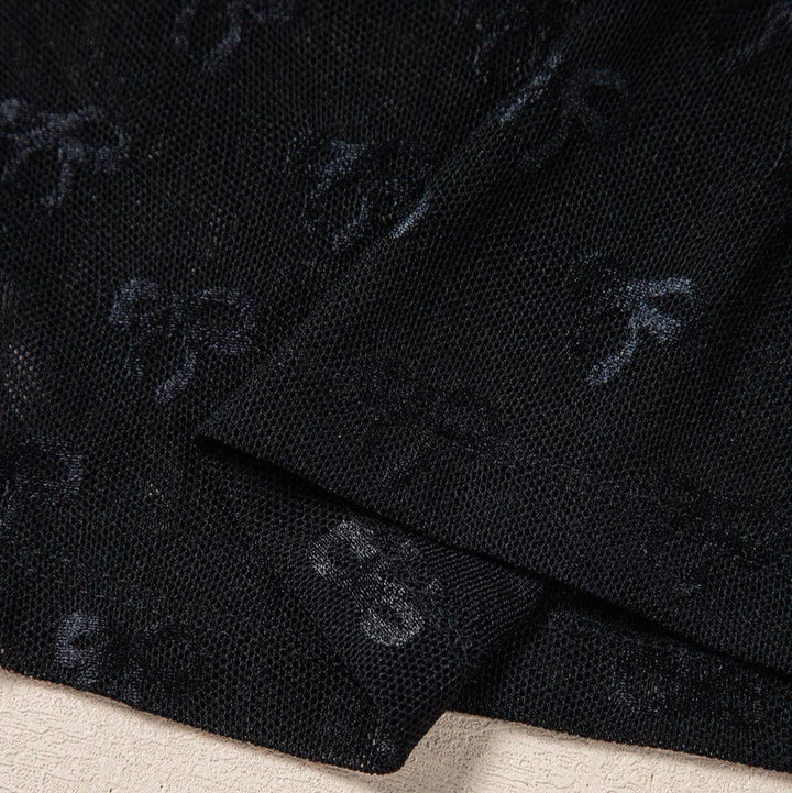 Mesh Bow Pattern Top