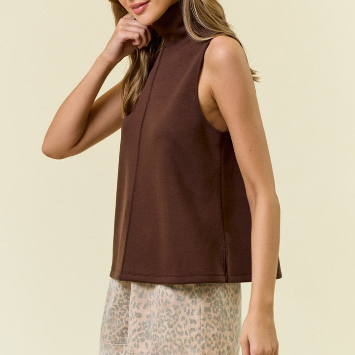 Brushed Modal Pintuck Tank