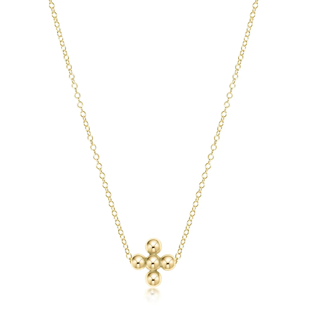 Enewton - Gold 16" Classic 3MM Bead Signature Cross Necklace
