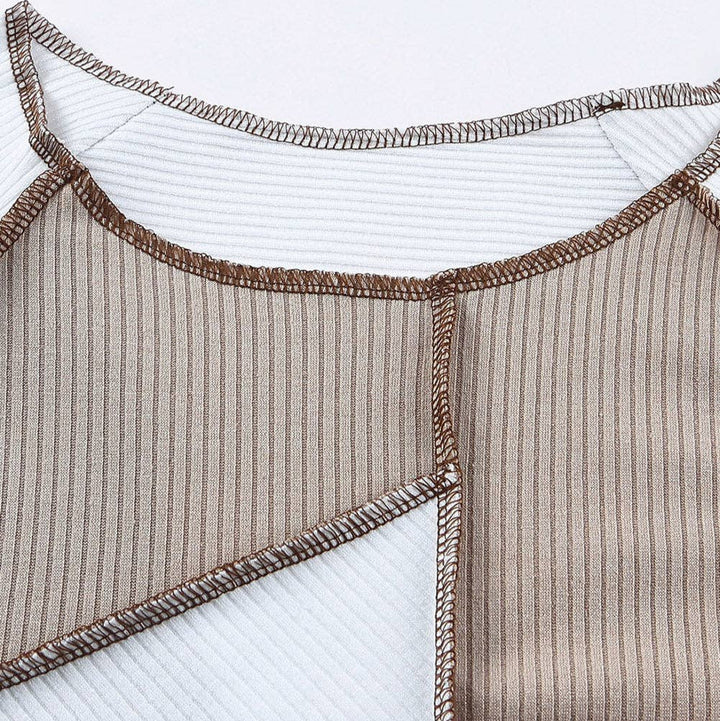 Color Block Rib Knit Top