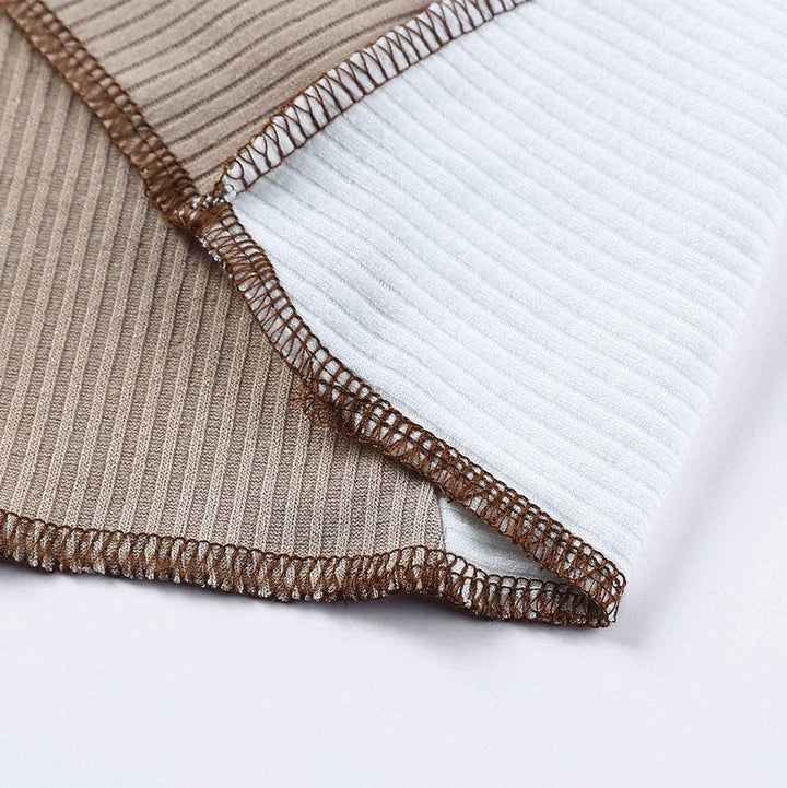 Color Block Rib Knit Top