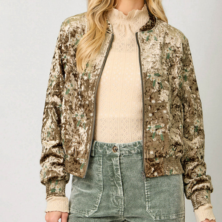 Embroidery Bomber Jacket