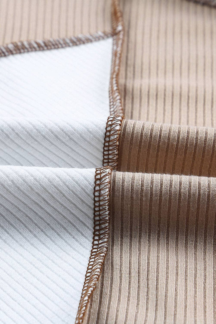 Color Block Rib Knit Top