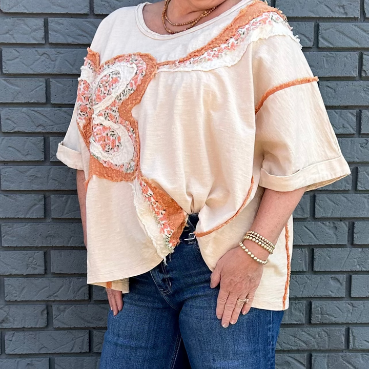Short Sleeve Flower Patch Shirt