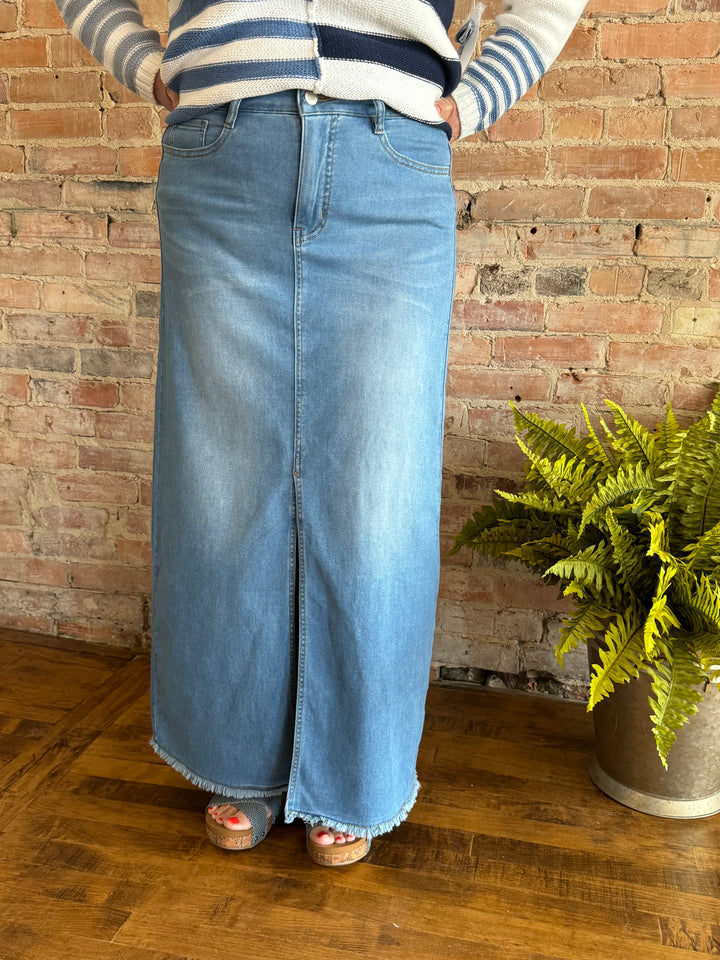 Full Length Denim Skirt