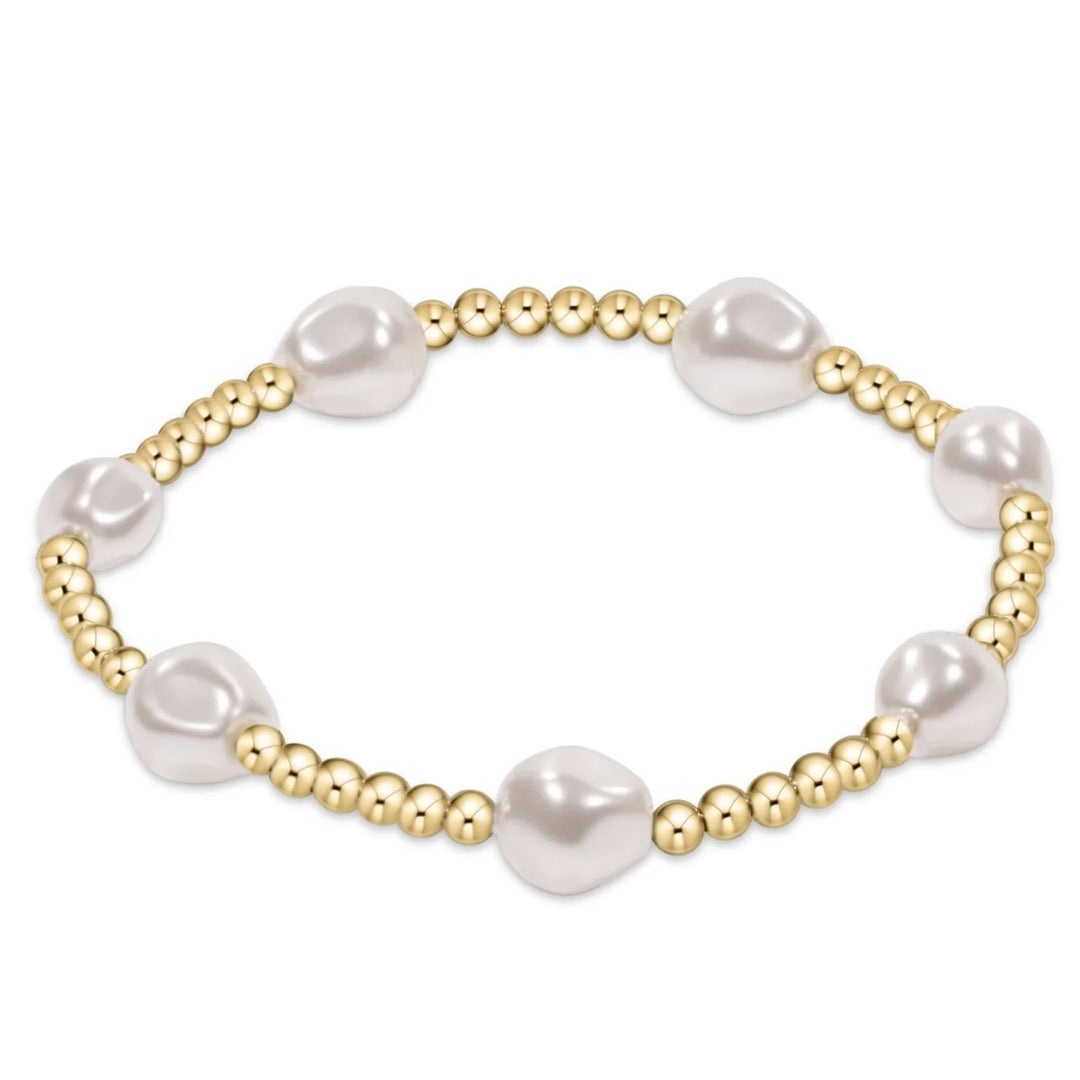 Enewton Extends - Gold/Pearl Admire Pattern 3MM Bead Bracelet