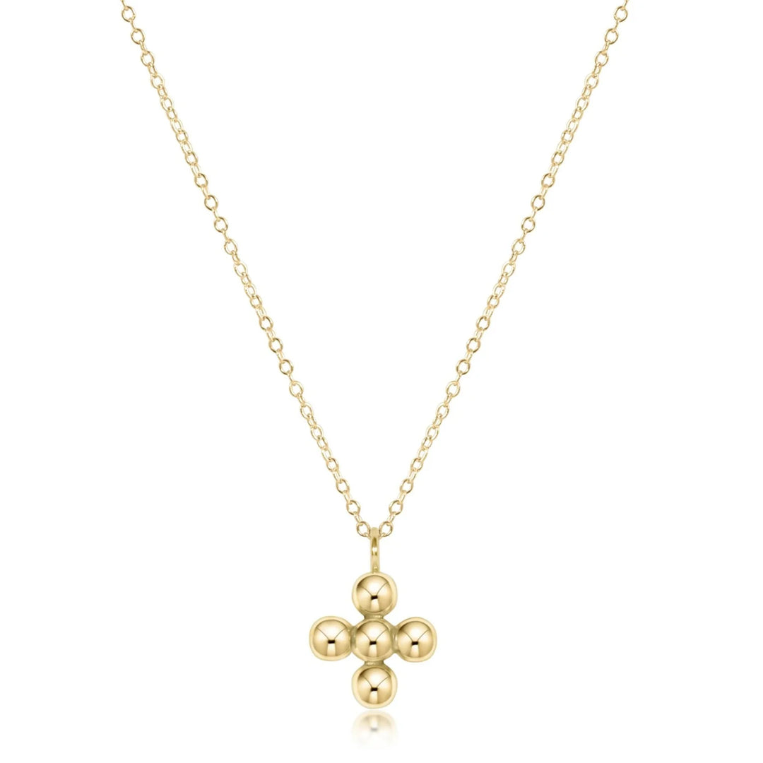 Enewton - Gold 16" Classic 4MM Bead Signature Cross Charm