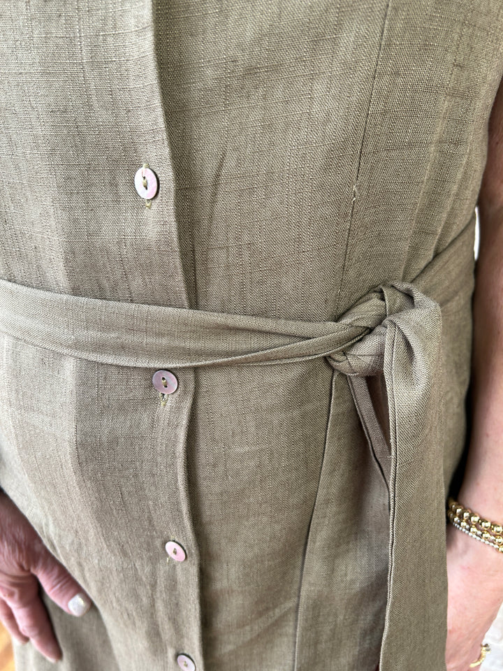 Linen Button Front Dress