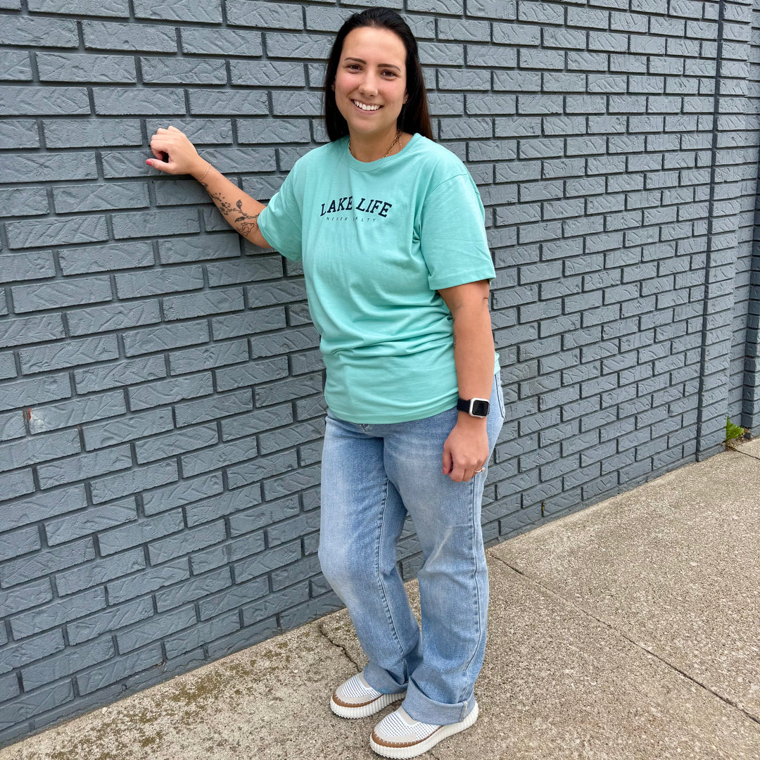 Super comfortable round neck top—true-to-size fit made for effortless style and confidence in women 30+.