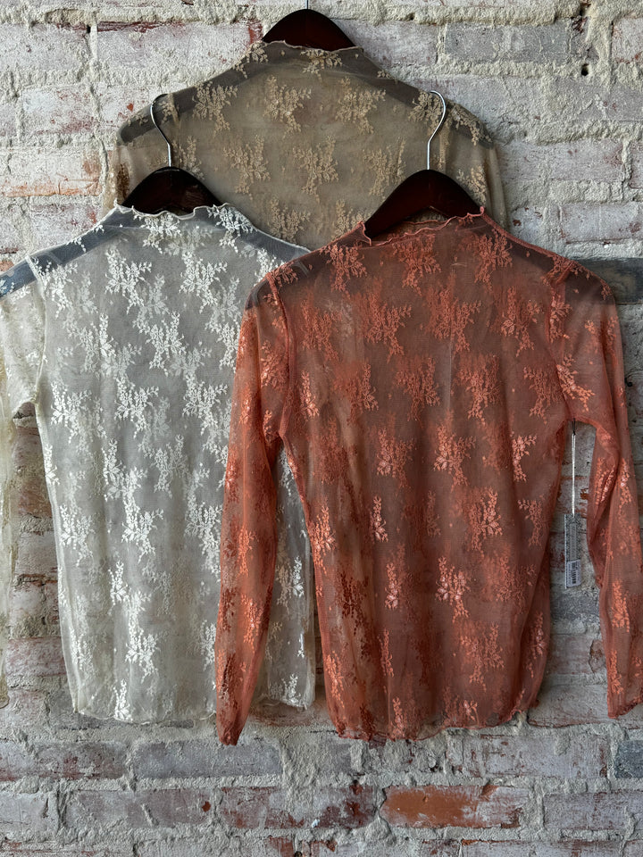 Sheer Lace Long Sleeve Top