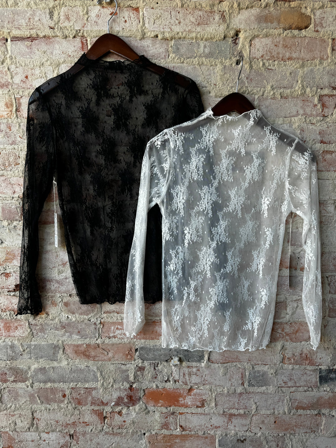 Sheer Lace Long Sleeve Top