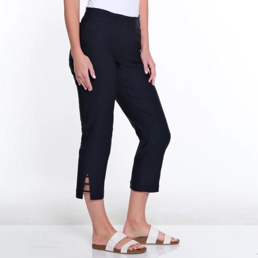 Fine Line Twill crop pants with stretch comfort and functional pockets—premium fit for confident women 30+ on the move.