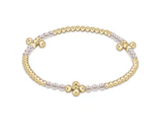 14kt gold-filled beaded bracelet with stretch fit, perfect for worry-free wear—sleep, shower, and shine in effortless everyday style.