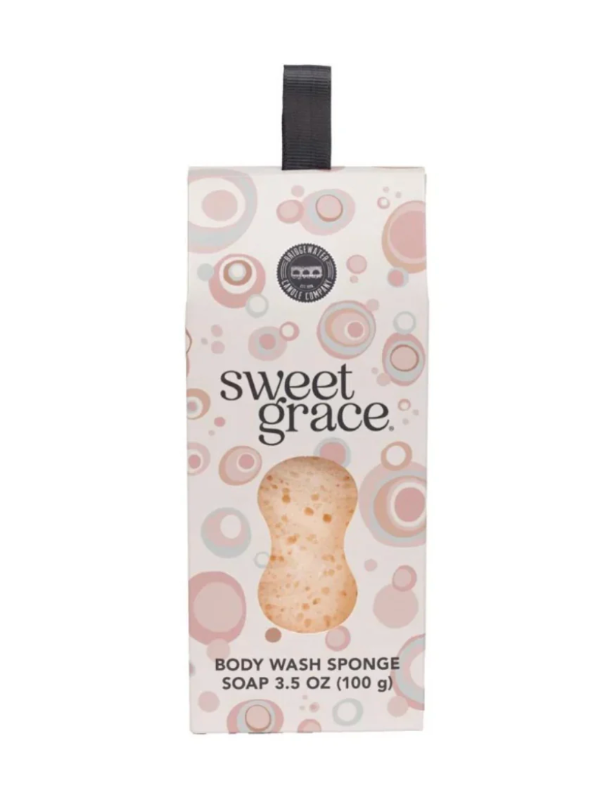 "Sweet Grace body care product – nourishing formula that softens and refreshes skin, delivers a sweet clean scent, and lasts over 20 washes."