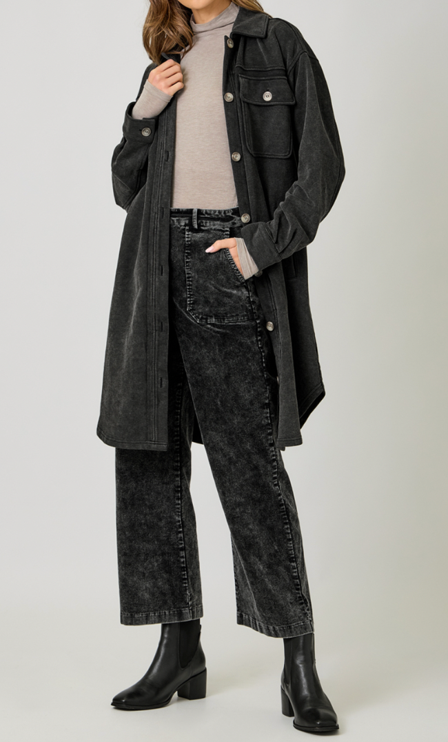 Washed Terry Long Jacket