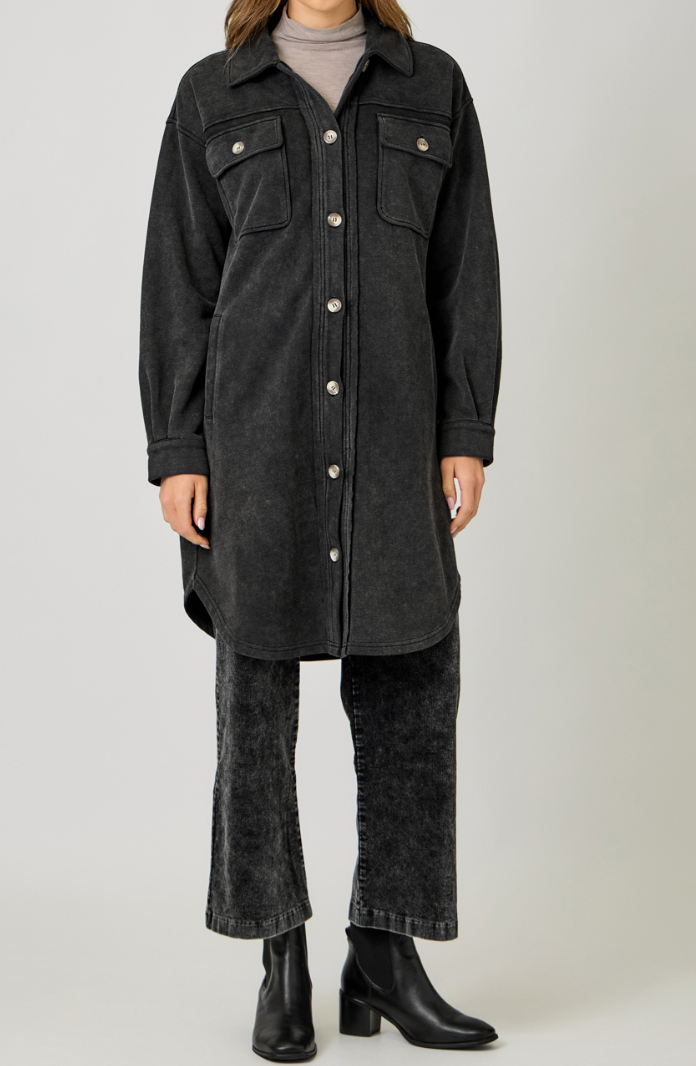 Washed Terry Long Jacket