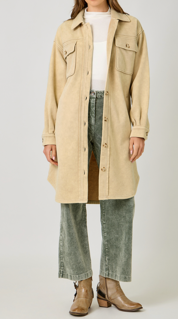 Washed Terry Long Jacket