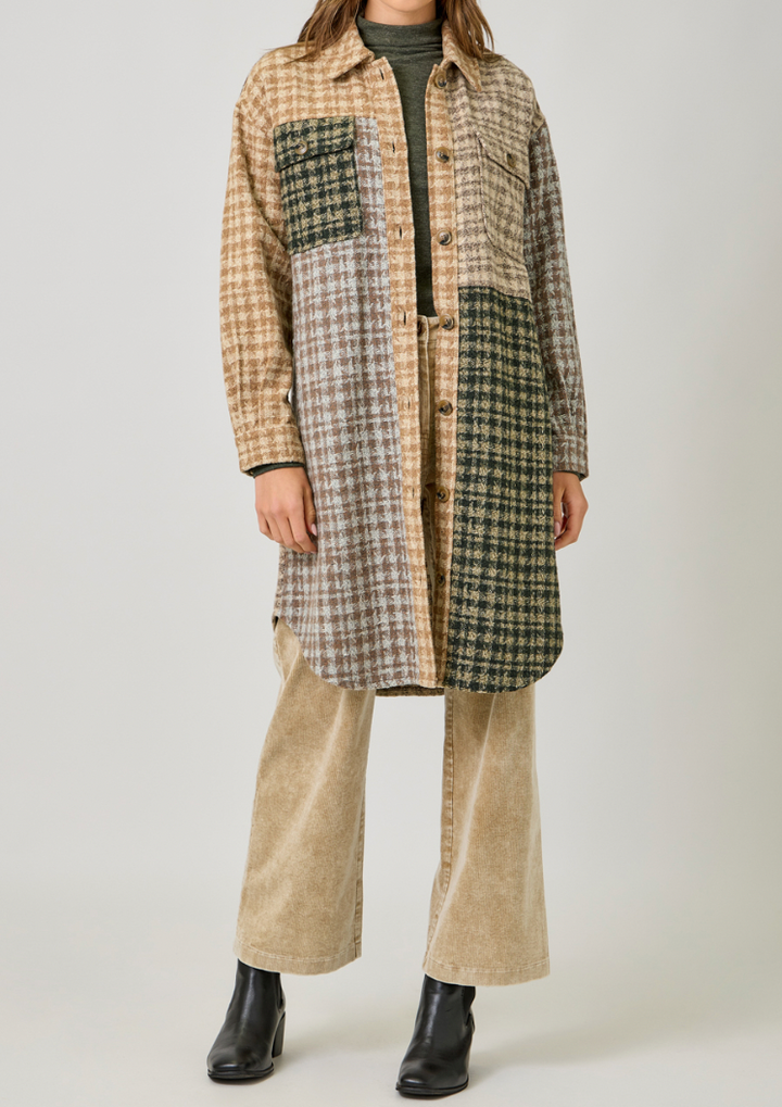 Color Blocked Long Jacket