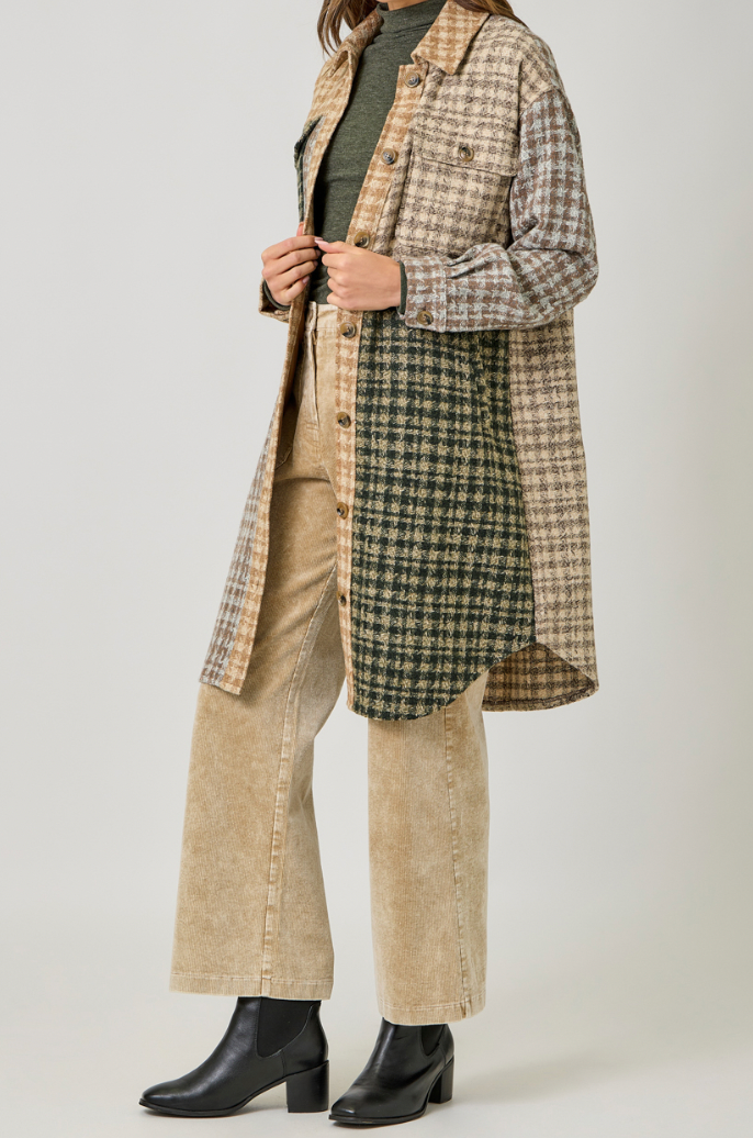 Color Blocked Long Jacket