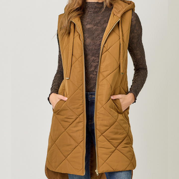 Quilted Puffer Hoodie Vest