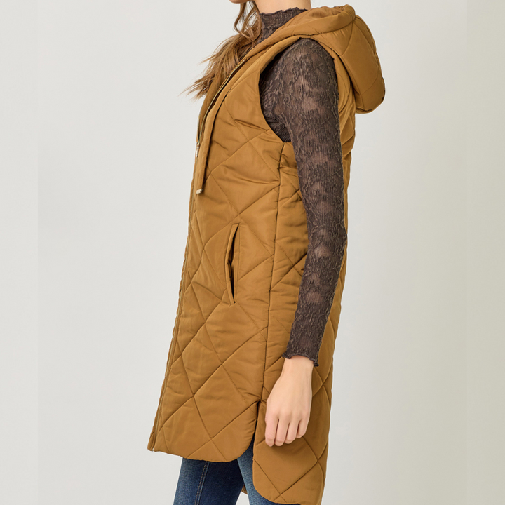 Quilted Puffer Hoodie Vest