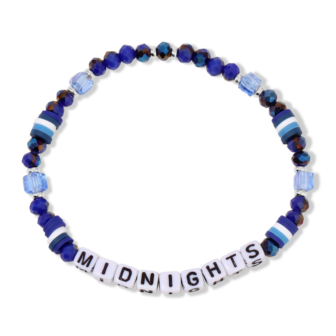 Bright 6.75" stretch bracelet with colorful disc beads and fine crystals—a vibrant, thoughtful gift for confident women 30+.