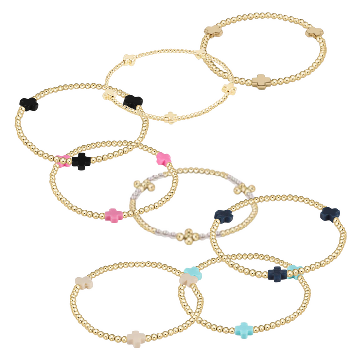 14kt gold-filled beaded bracelet with stretch fit, perfect for worry-free wear—sleep, shower, and shine in effortless everyday style.