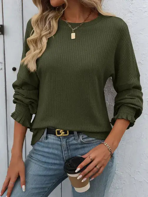 Loose Fit Striped Knit Pullover
