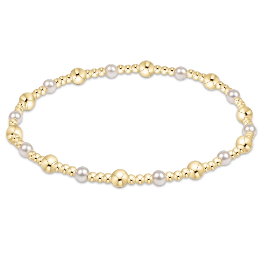Enewton - Pearl Classic Gold Sincerity Pattern 4MM Bead Bracelet