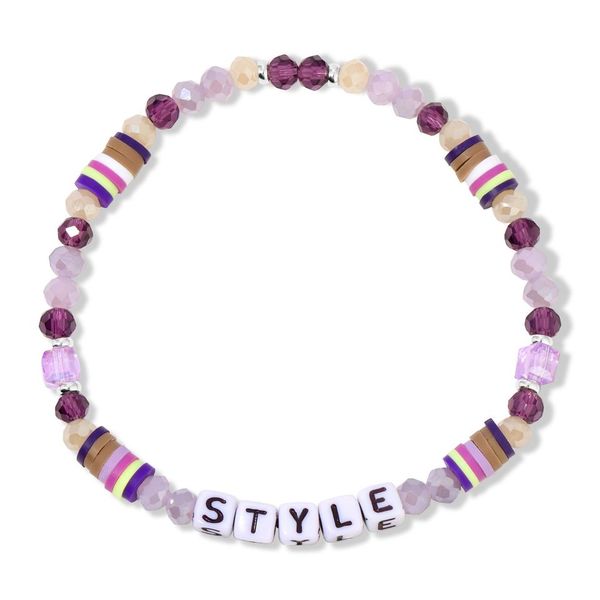 6.75" colorful stretch bracelet with vibrant disc beads and fine crystals—a playful, elegant gift for stylish women 30+.
