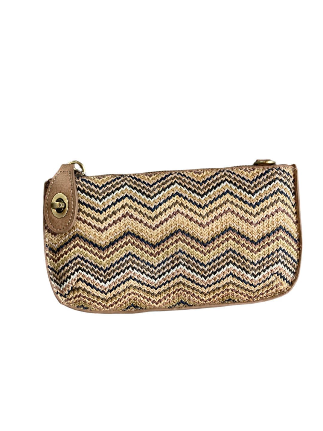 Chic 9.5in vegan leather wristlet with turn lock top zip closure card slots and adjustable strap perfect for stylish women 30+ on the go