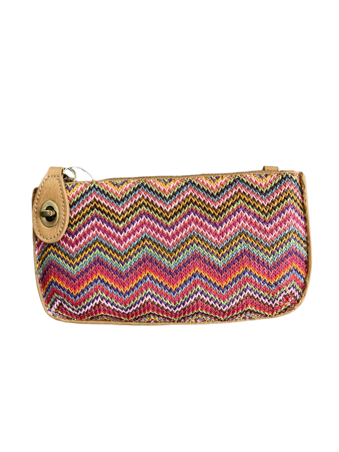 Chic 9.5in vegan leather wristlet with turn lock top zip closure card slots and adjustable strap perfect for stylish women 30+ on the go