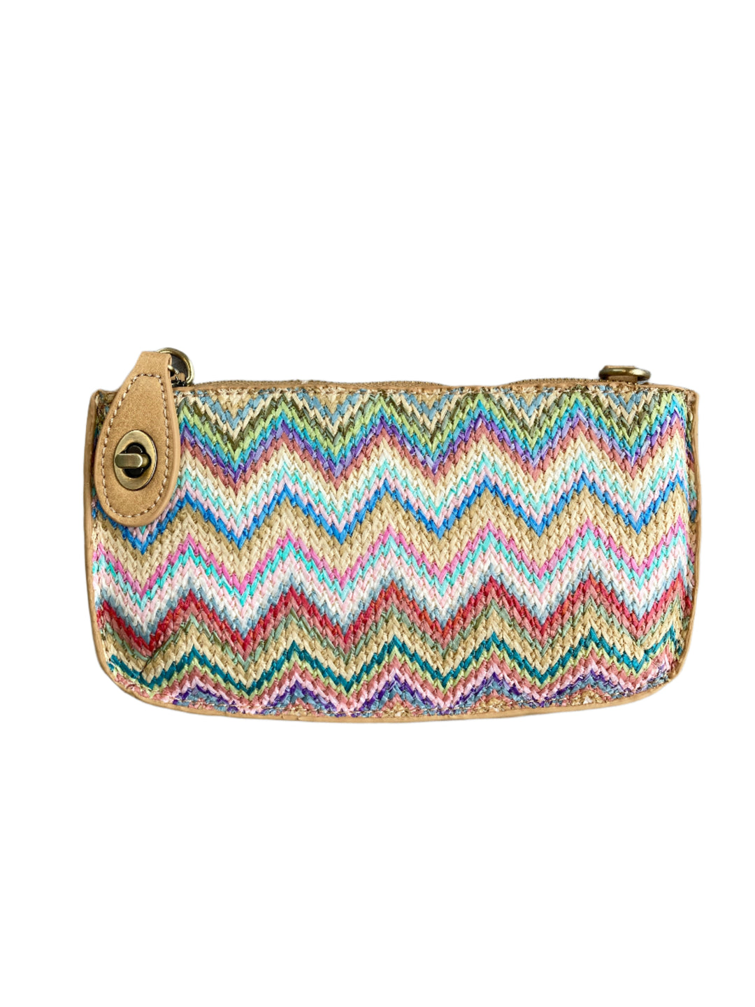 Chic 9.5in vegan leather wristlet with turn lock top zip closure card slots and adjustable strap perfect for stylish women 30+ on the go