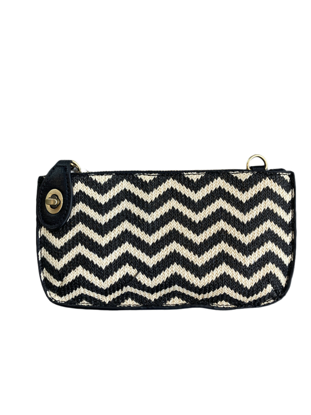 Chic 9.5in vegan leather wristlet with turn lock top zip closure card slots and adjustable strap perfect for stylish women 30+ on the go