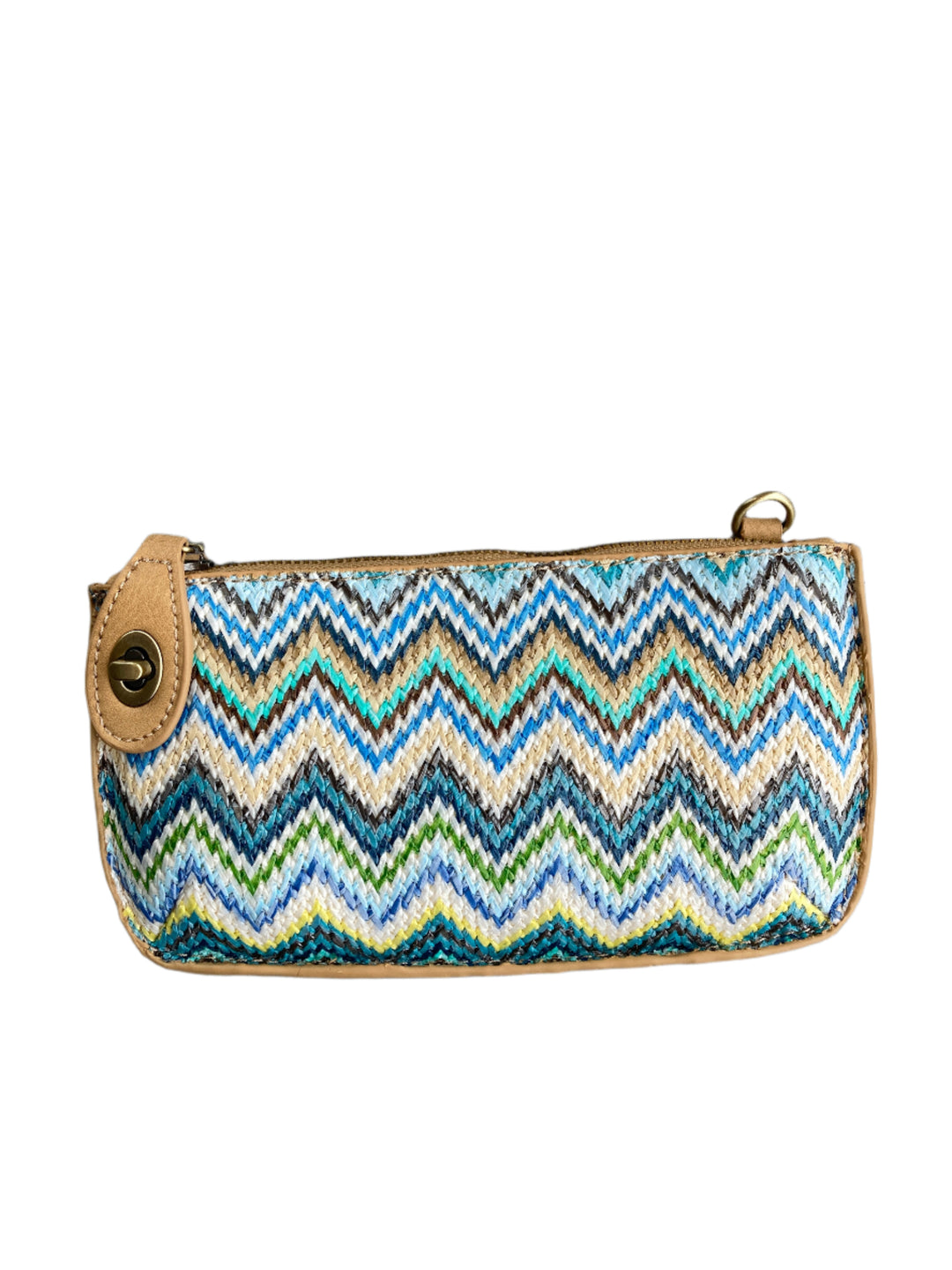 Chic 9.5in vegan leather wristlet with turn lock top zip closure card slots and adjustable strap perfect for stylish women 30+ on the go