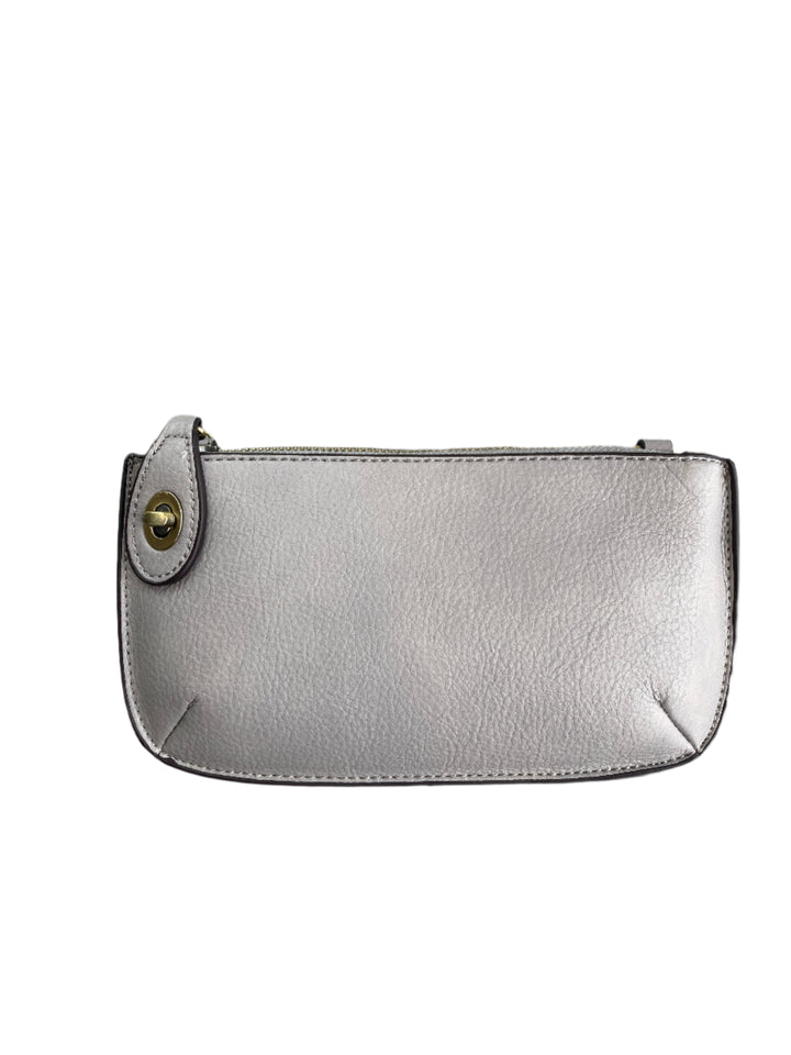 Chic 9.5in vegan leather wristlet with turn lock top zip closure card slots and adjustable strap perfect for stylish women 30+ on the go