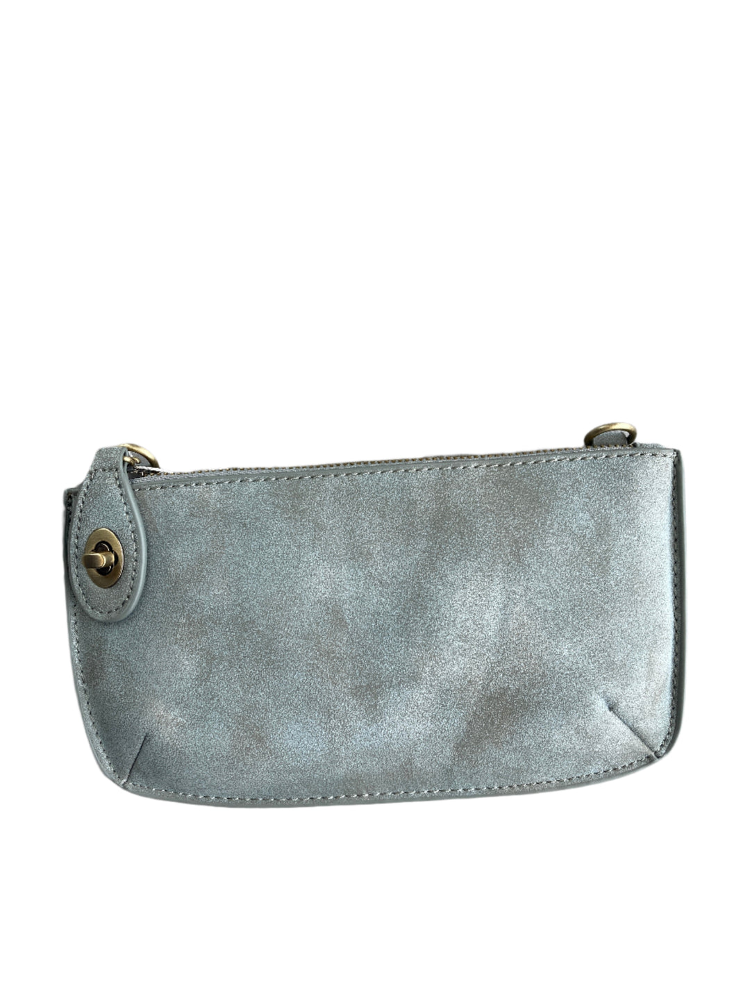 Chic 9.5in vegan leather wristlet with turn lock top zip closure card slots and adjustable strap perfect for stylish women 30+ on the go