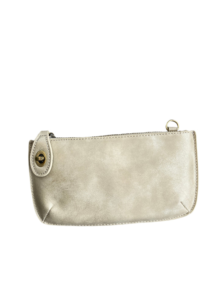 Chic 9.5in vegan leather wristlet with turn lock top zip closure card slots and adjustable strap perfect for stylish women 30+ on the go