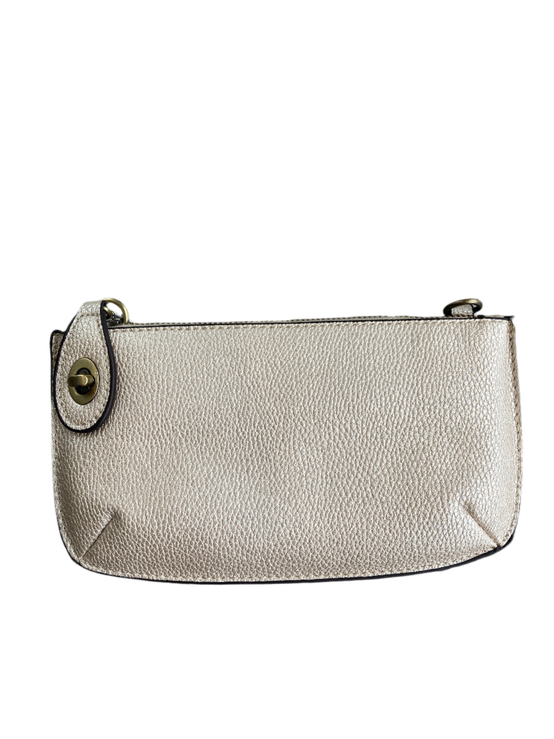 Chic 9.5in vegan leather wristlet with turn lock top zip closure card slots and adjustable strap perfect for stylish women 30+ on the go