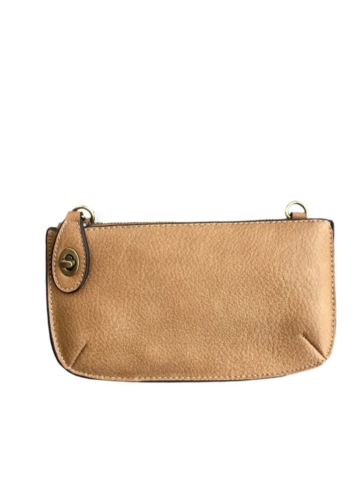 Chic 9.5in vegan leather wristlet with turn lock top zip closure card slots and adjustable strap perfect for stylish women 30+ on the go