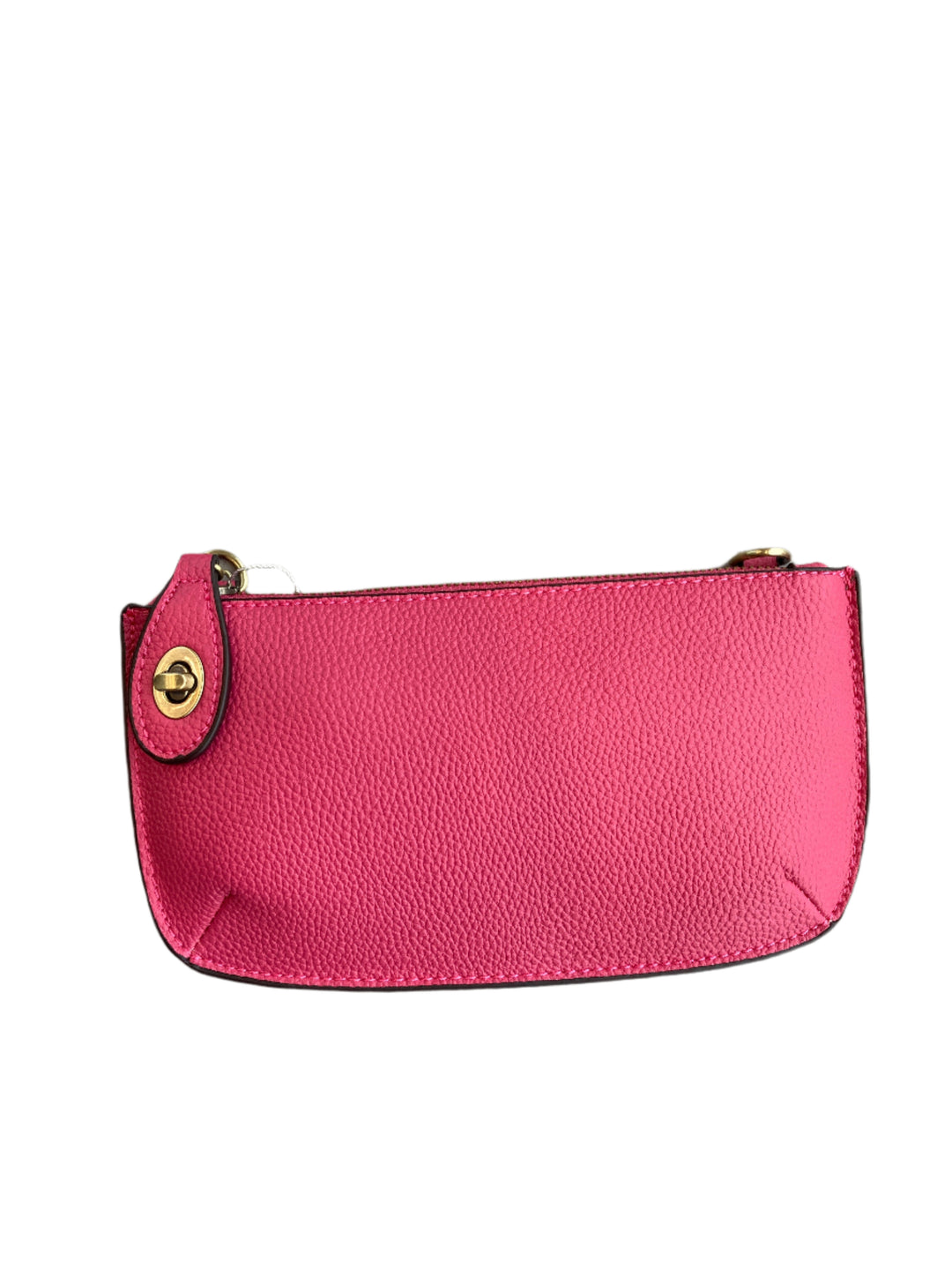 Chic 9.5in vegan leather wristlet with turn lock top zip closure card slots and adjustable strap perfect for stylish women 30+ on the go