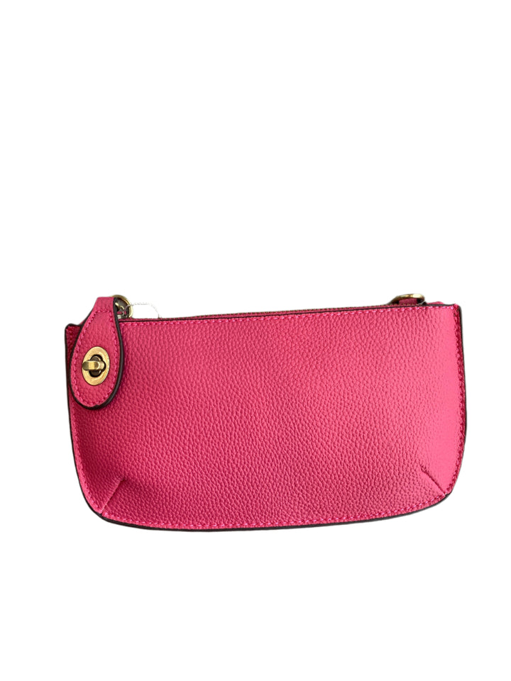 Chic 9.5in vegan leather wristlet with turn lock top zip closure card slots and adjustable strap perfect for stylish women 30+ on the go