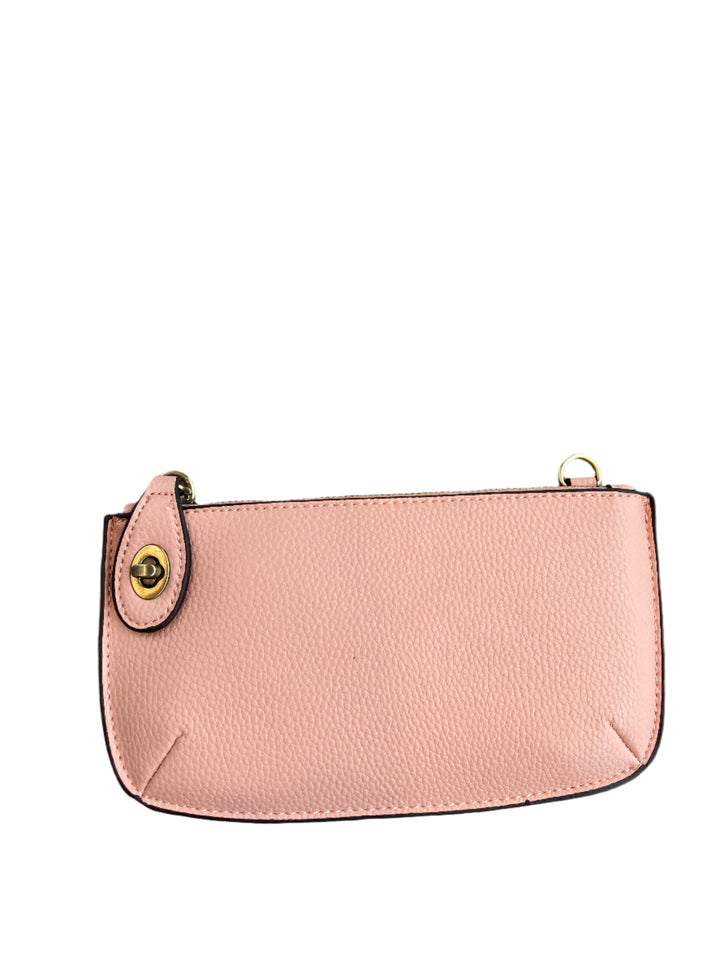 Chic 9.5in vegan leather wristlet with turn lock top zip closure card slots and adjustable strap perfect for stylish women 30+ on the go