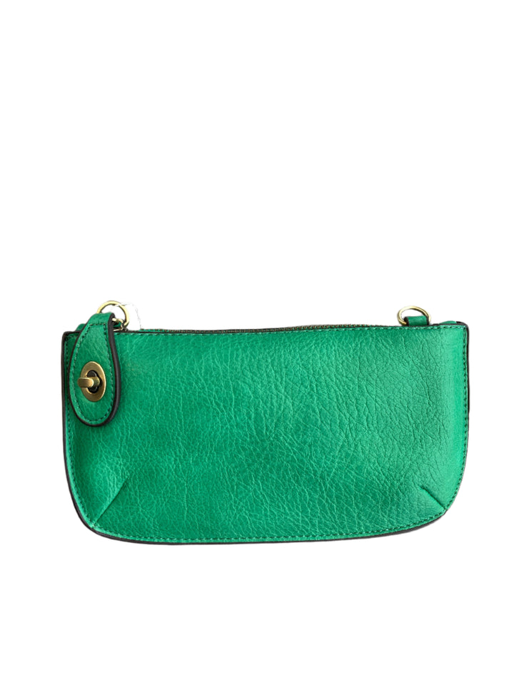 Chic 9.5in vegan leather wristlet with turn lock top zip closure card slots and adjustable strap perfect for stylish women 30+ on the go