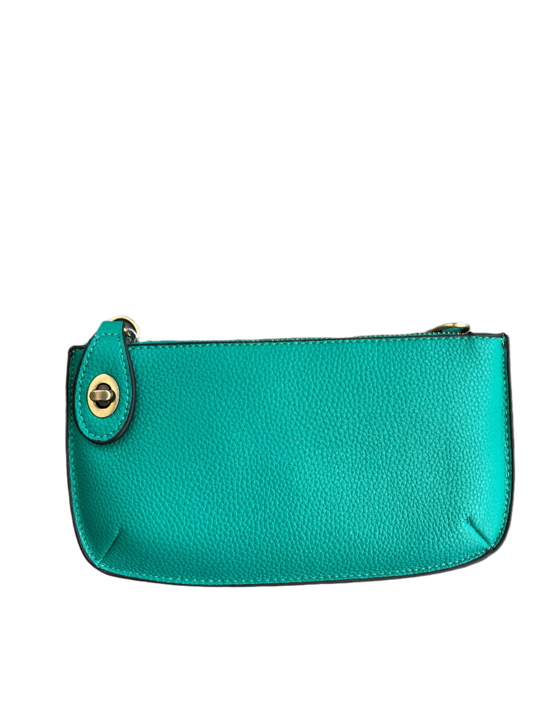 Chic 9.5in vegan leather wristlet with turn lock top zip closure card slots and adjustable strap perfect for stylish women 30+ on the go