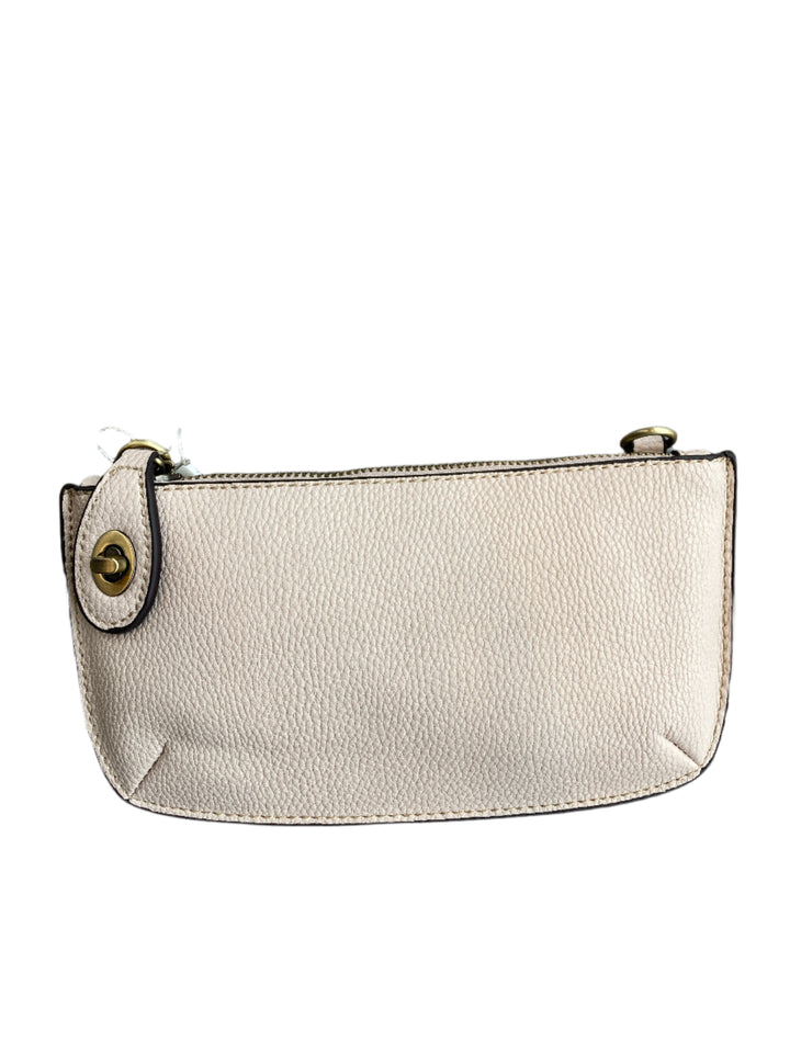 Chic 9.5in vegan leather wristlet with turn lock top zip closure card slots and adjustable strap perfect for stylish women 30+ on the go