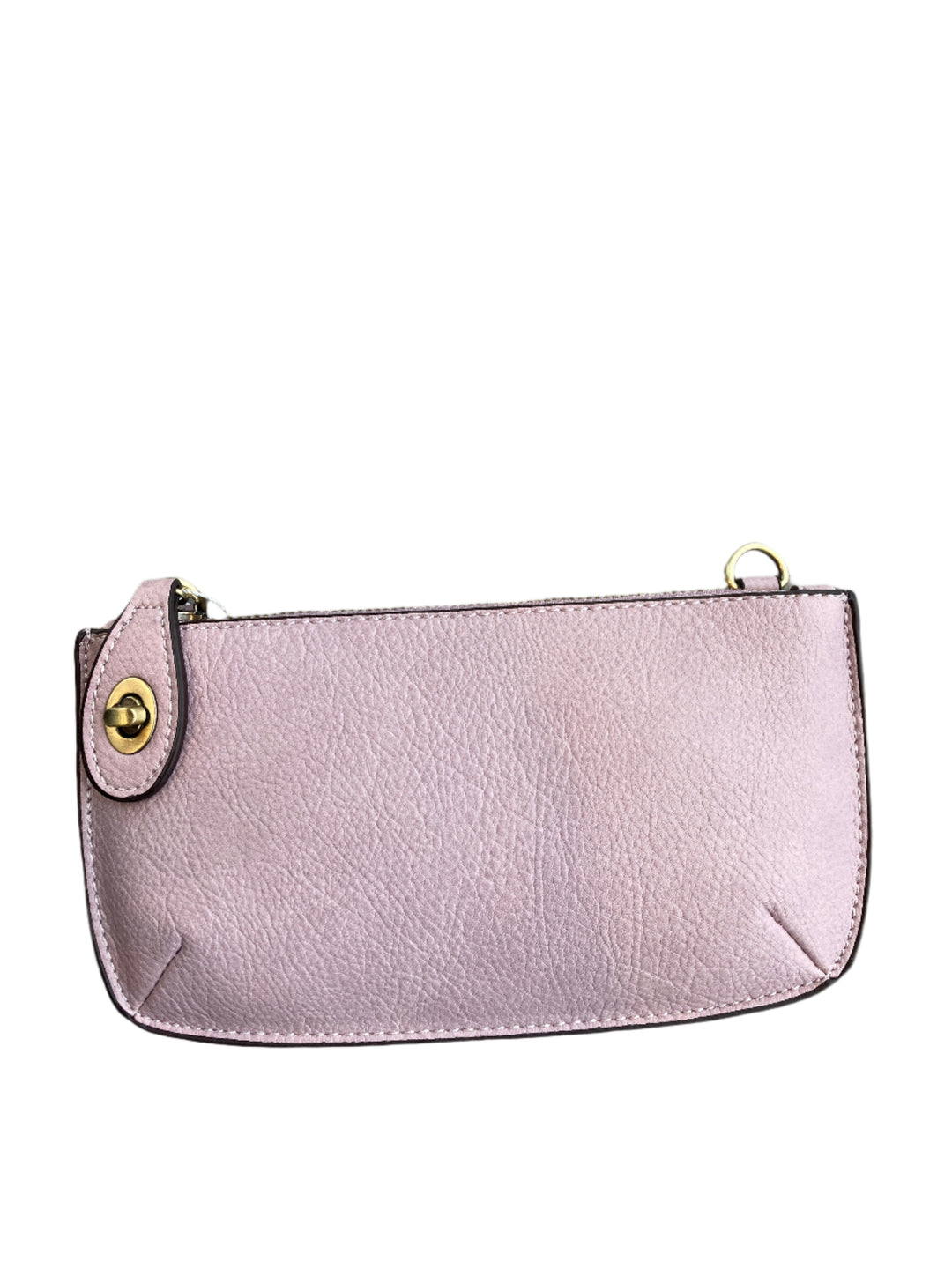 Chic 9.5in vegan leather wristlet with turn lock top zip closure card slots and adjustable strap perfect for stylish women 30+ on the go