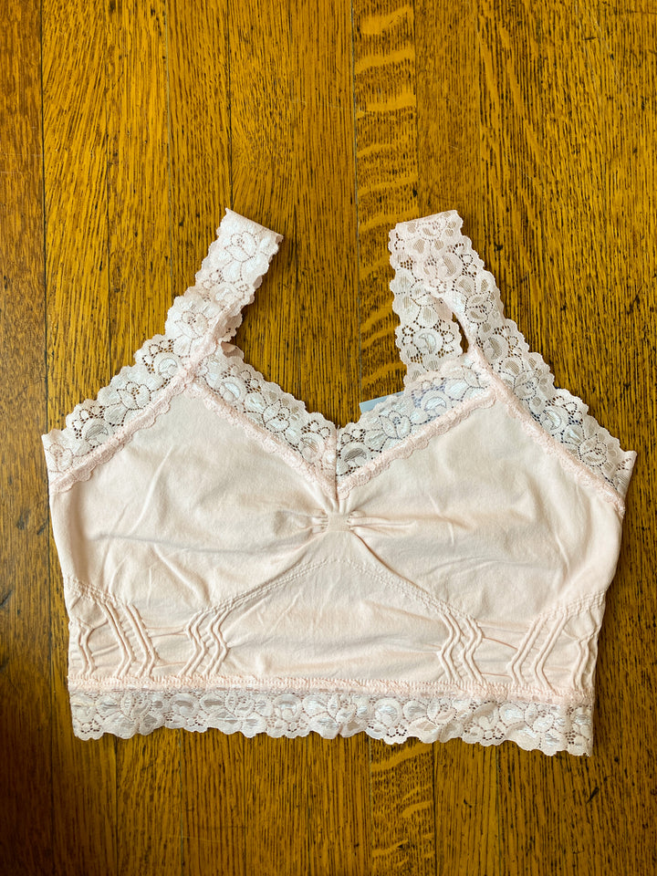 solid bra with lace trim