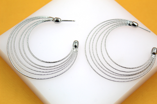 18K Gold Filled Layered Textured Hoop Earrings